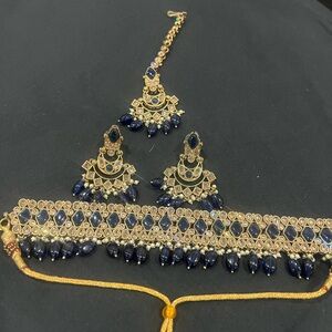 Gold and Blue Jewelry Set